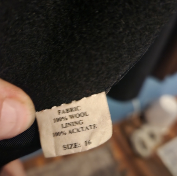 JAD Vintage wool coat with faux fur trim size 16 - Picture 5 of 5